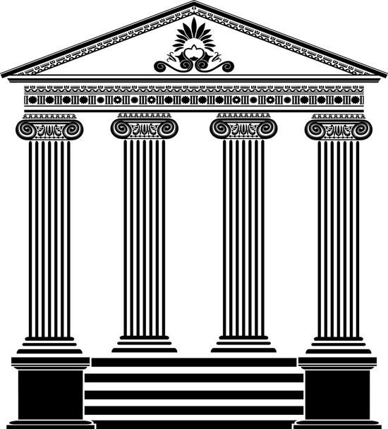 Estêncil grego templo terceira variante
 - Vetor, Imagem