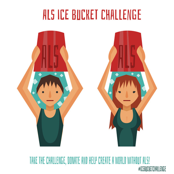 desafio de balde de gelo de ALS - Vetor, Imagem