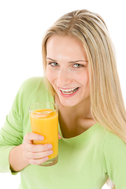 Healthy lifestyle - woman with orange juice - Foto, Bild