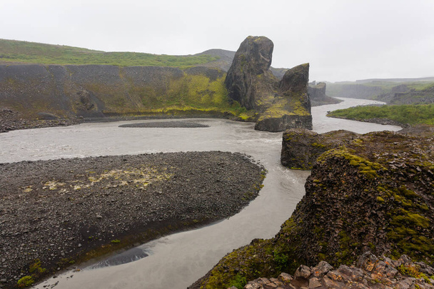 Ισλανδία τοπίο. Jokulsargljufur εθνικό πάρκο μια βρέχει ημέρα, Ισλανδία - Φωτογραφία, εικόνα