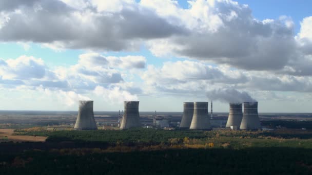 Kernkraftwerk in der Ukraine Luftaufnahme - Filmmaterial, Video