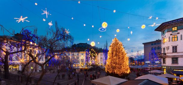 preserens square, ljubljana, Szlovénia, Európa. - Fotó, kép