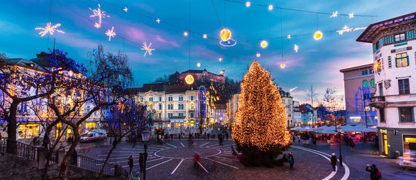 preserens square, ljubljana, Szlovénia, Európa. - Fotó, kép