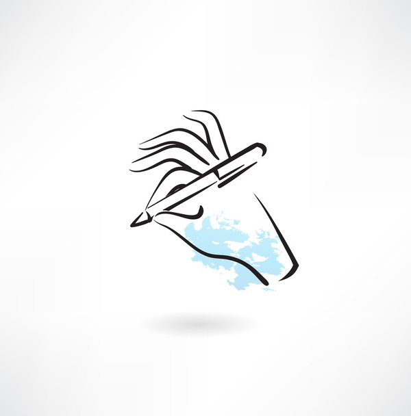 Hand with pen - Vector, Image