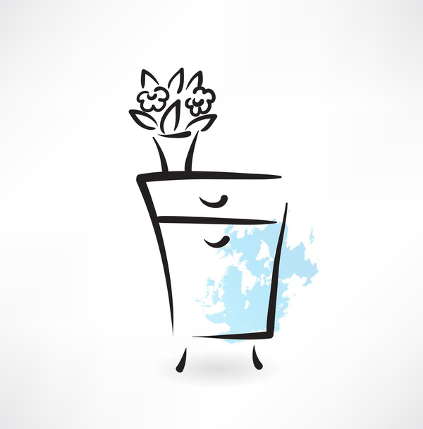 Cupboard and flowers icon - Vector, Image