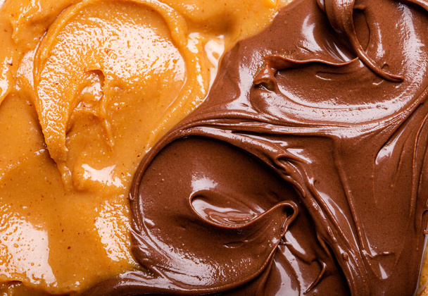 Peanut butter and chocolate closeup - Photo, Image