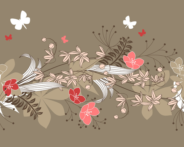Seamless horisontal floral pattern - Vektori, kuva