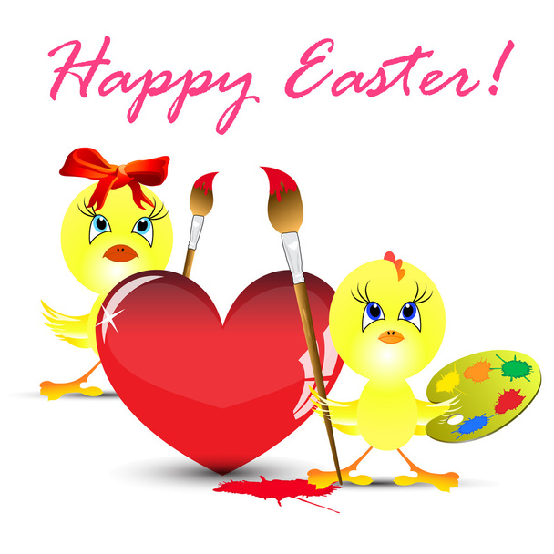Easter holiday illustration with chicken - Photo, Image