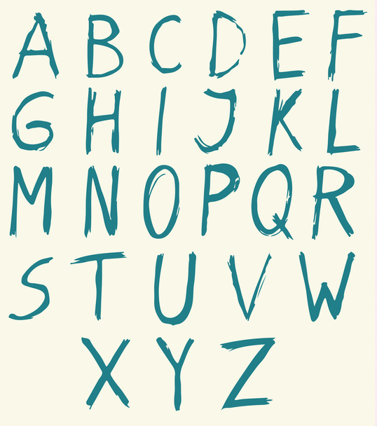handgezeichnete Buchstaben mit Pinsel. - Vektor, Bild