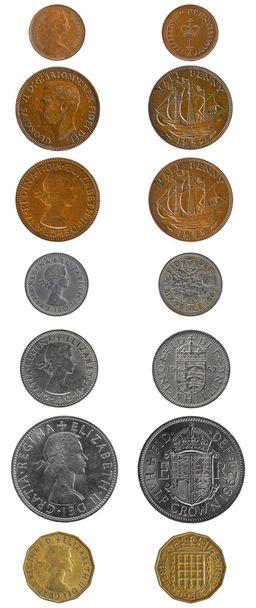 Sada starých mincí Anglie - Fotografie, Obrázek