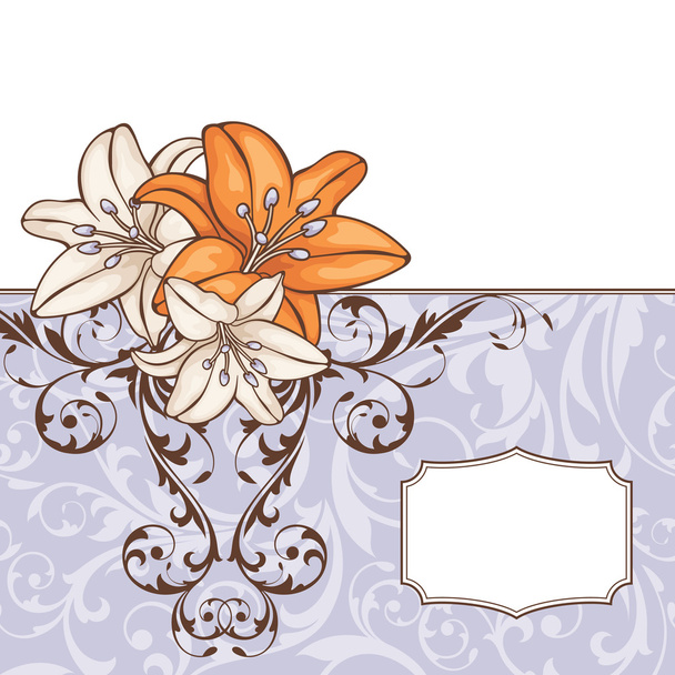 Abstract floral card - Вектор,изображение