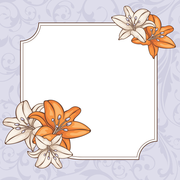 Abstract floral card - Vector, Image
