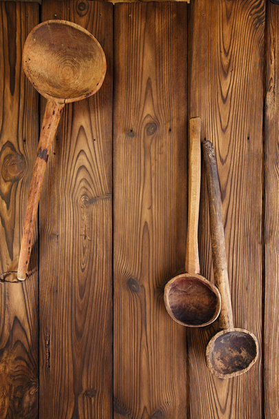 Cucharas de madera vintage
 - Foto, Imagen