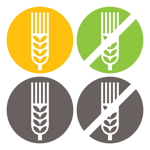 Signos libres de trigo y gluten
  - Vector, imagen