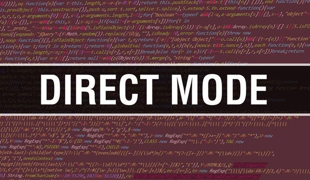 Direct mode text written on Programming code abstract technology background of software developer and Computer script. Direct mode concept of code on computer monitor. Coding Direct mode programmin - Фото, зображення