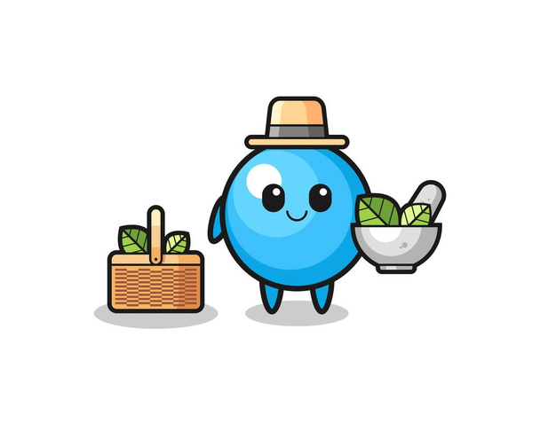 gum ball herbalist cute cartoon , cute design - Vector, Image