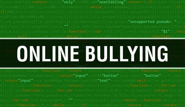 online bullying with Abstract Technology Binary code Background.Digital binary data and Secure Data Concept. Software - Zdjęcie, obraz