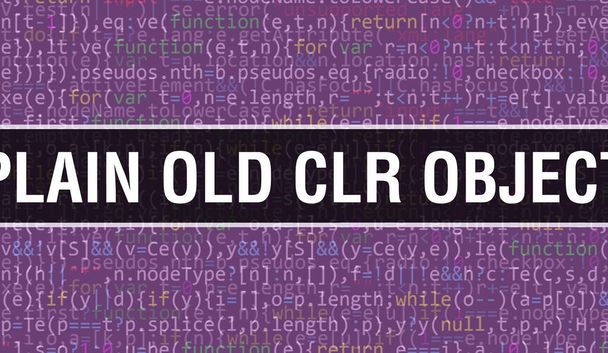 Απλό παλιό αντικείμενο CLR με ψηφιακό υπόβαθρο τεχνολογίας δυαδικού κώδικα. Αφηρημένο φόντο με κώδικα προγράμματος και απλό παλιό αντικείμενο CLR. Προγραμματισμός και κωδικοποίηση φόντο της τεχνολογίας. Απλό παλιό CL - Φωτογραφία, εικόνα