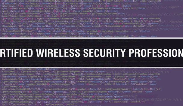Zertifizierter Wireless Security Professional mit abstrakter Technologie Binärcode-Hintergrund. Digitale Binärdaten und Secure Data Concept. Software - Foto, Bild