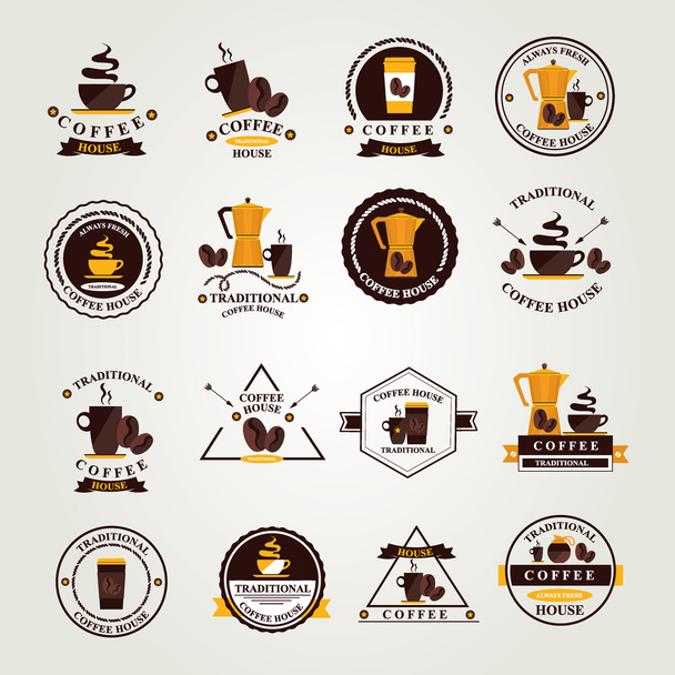 Coffee label, icon menu. - Vektor, Bild