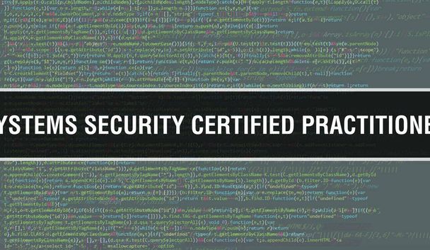 Systems Security Certified Practitioner with Abstract Technology Binärcode Background.Digital binäre Daten und Secure Data Concept. Software - Foto, Bild