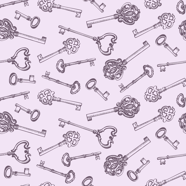 Vintage pattern with keys - Διάνυσμα, εικόνα