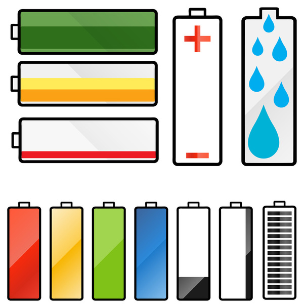 A set of battery graphics - Vector, Image
