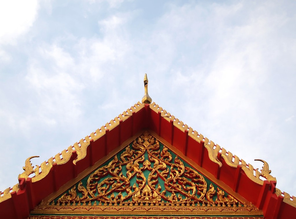 The Roof Gable of Temple for Buddhist in thailand - Φωτογραφία, εικόνα
