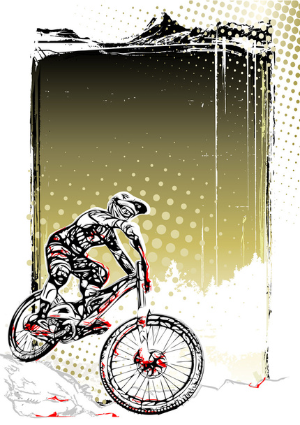Mountain bike poster achtergrond - Vector, afbeelding