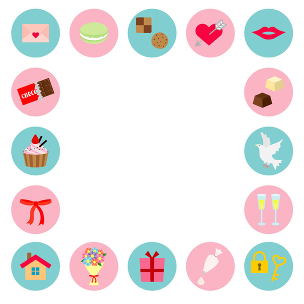 Simple and flat valentine icon material - Vector, Imagen