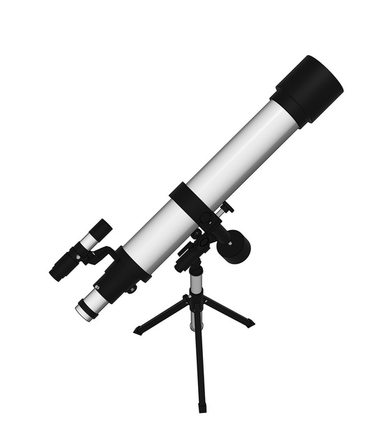 白い背景の上の望遠鏡します。 - 写真・画像