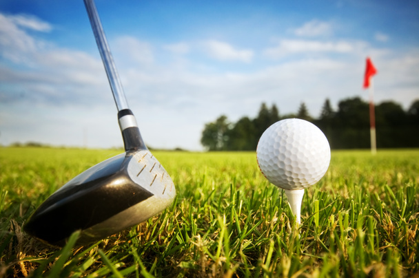 Playing golf. Club and ball on tee - Photo, Image