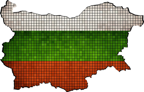 Bulharsko mapa grunge mozaika - Vektor, obrázek