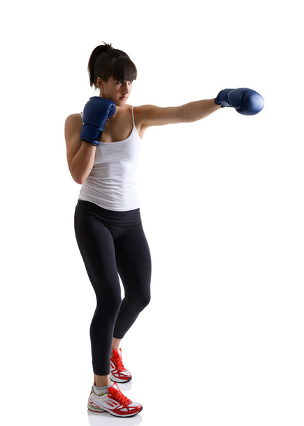 Woman in boxing gloves - Foto, Imagen