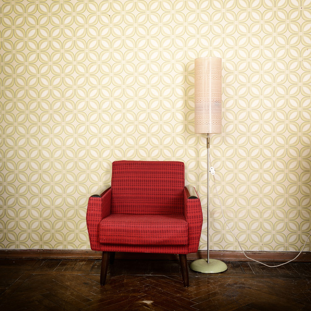 vintage armchair and lamp - Photo, Image