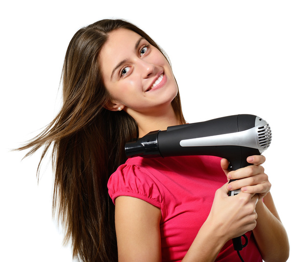 Girl  dry her hair - Foto, Bild