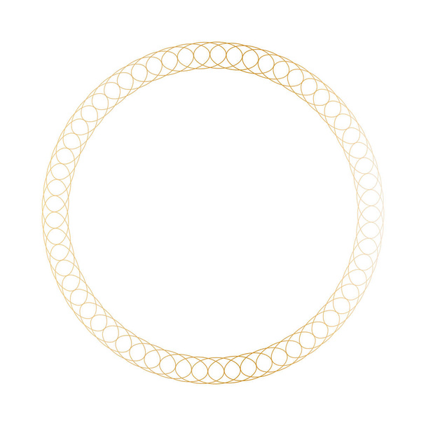 золотая круглая векторная рамка - баннер круга на белом фоне - Вектор,изображение