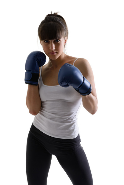 Woman in boxing gloves - Фото, изображение