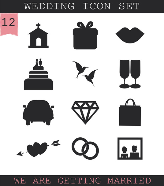 Wedding icon set. - Vecteur, image