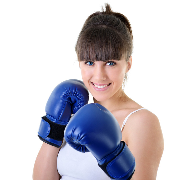 Woman in boxing gloves - Φωτογραφία, εικόνα