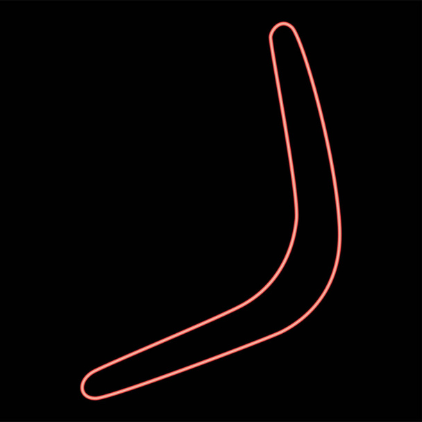Neon bumerang červená barva vektor ilustrace plochý styl světlý obraz - Vektor, obrázek