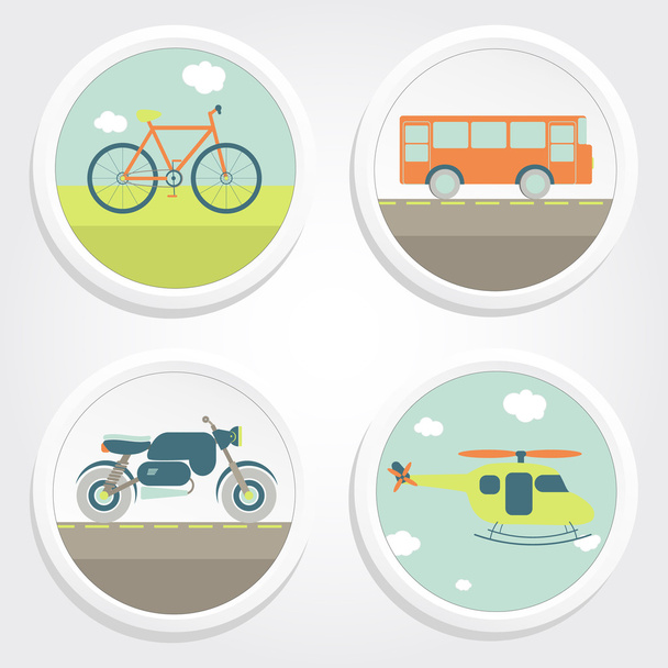 Four types of transport - Vector, Image