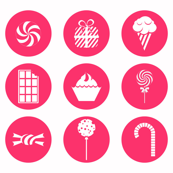 Monochrome icons candy - Vector, Image