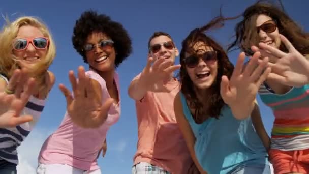 Adolescentes disfrutando de la diversión juntos en la playa
 - Imágenes, Vídeo