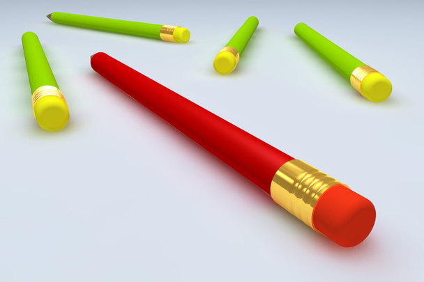 Red and green pen - Φωτογραφία, εικόνα