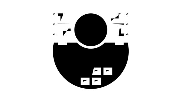 Μονάδα παραγωγής ημιαγωγών glyph icon animation - Πλάνα, βίντεο