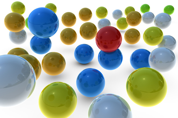 Eri värisiä palloja
 - Valokuva, kuva