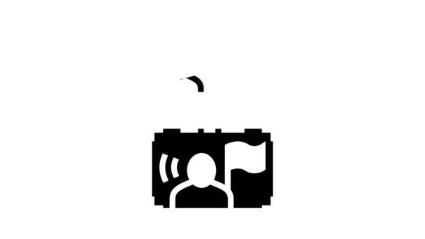 Vízum utazáshoz glyph ikon animáció - Felvétel, videó