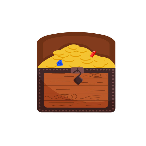 Pirate Chest with Gold - Vector, Image