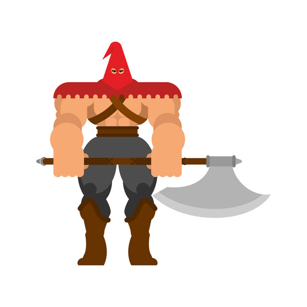 Executioner with ax isolated. butcher and axe. vector illustration - Vektori, kuva